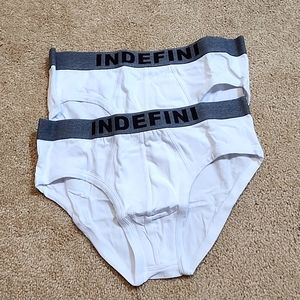 Mens white Indefini briefs large underwear